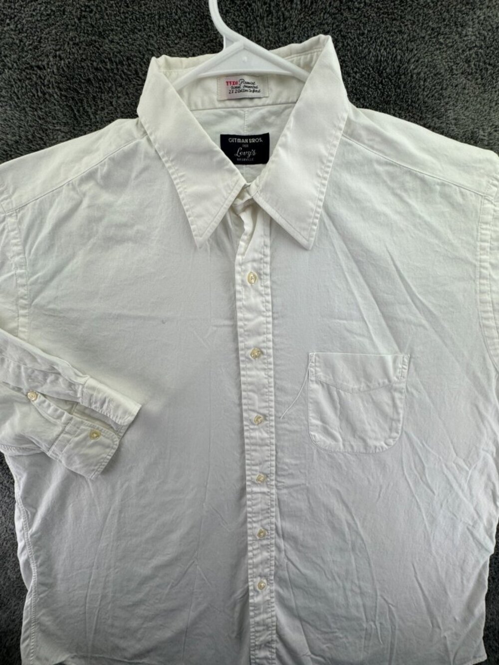 Gitman Bros For Levy’s Button Up Shirt Men White Long Sleeve TTX 17 34 Oxford